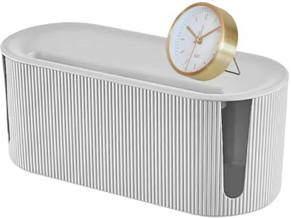 White No-rdic Cable Management Box, White Wire Organizer Box, Desktop Wire Organizer BoxABS, Dustproof Cable Tidy Box, Extension Lead Cover, WireStorage Extension Hider for Desk Home Kitchen Tvs