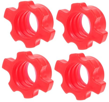 POPETPOP 4pcs Barbell Screw Clamps Dumbbell Bar Accessories Weightlifting Nut for Home Gym Spinlock Collars Workout Safety Locks