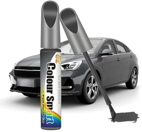 Adunsiaoto Penna Ritocco, 1Pc/12ml Penna per Ritocco Auto, Pennarello Ritocco Carrozzeria, Pennarello per Ritocchi Ruote Auto, Soluzione Veloce Graffi Moto, Biciclette, Cerchi in Lega (Grigio)