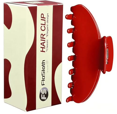 Cherry Red Claw Clip 4 Inch - Premium Acetate Hair Clip for All Hair, Smooth Round Edges No Snag, Gift Ready Luxury Box