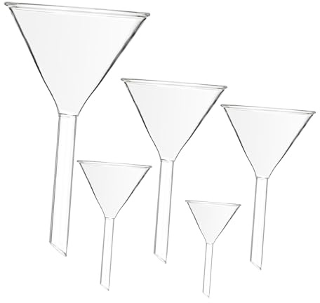 Amosfun 5piezas Embudo De Vidrio Triangular Herramienta Resistente Temperatura Embudo De Filtración Para Equipo De Laboratorio Uso Experimentos Químicos