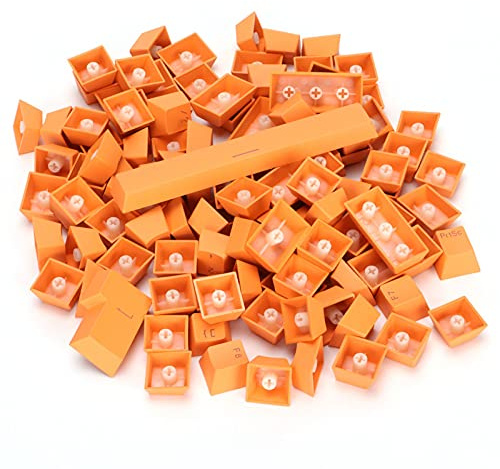 Cryfokt PBT Keycaps Durable Ergonomic Design Colorful 108 Keycap for Mechanical Keyboard, Oil Resistant for 61/64/87/104/108 Mechanical Keyboard (Orange)