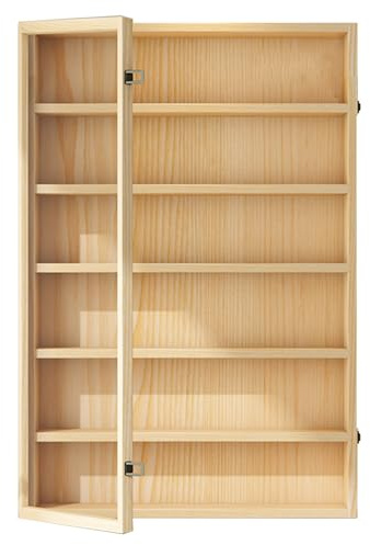 Sammlervitrine aus Holz, 8-stöckig, Wandregal für Wohnzimmer, Schlafzimmer und Büro, stilvoll, 50 x 10 x 85 cm