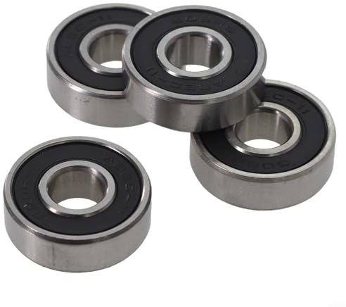 Set mit 8 ABEC-11 Rollschuh-Radlagern für Skateboard und Roller, hohe Geschwindigkeit, geräuscharm, 608 Lagerstahlkomponenten für verbesserte Haltbarkeit (schwarz)