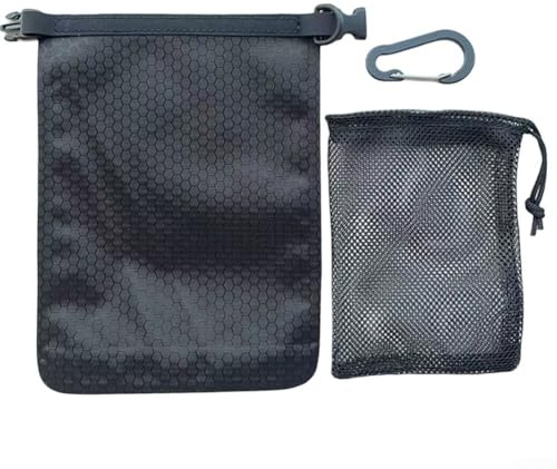 Sac à savon étanche pour l'extérieur avec maille et mousqueton - Sac de rangement hygiénique pour voyage et camping - Pour la longévité du savon (noir)