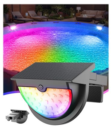 DeeprBetter 2026 Actualizado Luces Piscina Solares, Luz Solar Piscina RGB Multicolor, IP68 Impermeable Luces LED Piscinas sin Instalacion con 10 Modos de Iluminación, Luces Piscinas Desmontable Jardín