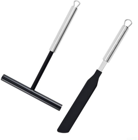 2 Pieces Crepe Distributor Made with 304 Stainless Steel and Silicone Coating, Designed for Precise Batter Control and Comfortable Handling