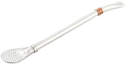 TOYZFRIENDY Cuchara Paja de Acero Inoxidable 304 Desmontable con Filtro y Cepillo de Limpieza, Cucharilla Coladora para Mezclar Bebidas, Adecuado para Café, Té y Cócteles, Color Rosa Dorado,