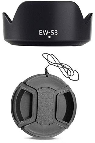YRTIYO WH1916 Gegenlichtblende & Deckel für Canon EOS M100 M50 M6 M10 mit EF-M 15-45mm f/3.5-6.3 is STM Objektiv ersetzt Canon EW-53 (1 Blende + 1 Deckel)