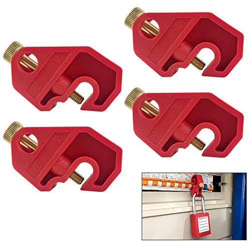 QWORK 4PCS Miniature Circuit Breaker (MCB) Lockout with Screw, Safe Isolation