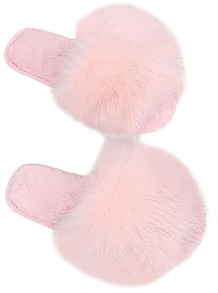 SHIXIAOSHU Pantofole in peluche tinta unita, Pantofole da donna a punta aperta, Pantofole invernali, Pantofole da donna in peluche, Pantofole in cotone (Rosa, numeric_40)