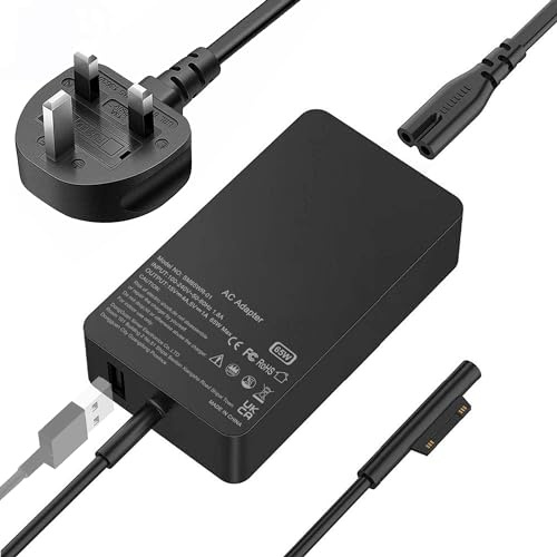 LTBSTOYE 65W Laptop Charger Supply Compatible with Surface Pro X/8/7/6/5/4/3, Surface Laptop 4/3/2/1, Surface Go 3/2/1, Surface Book