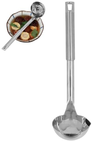 Konservenkelle, Suppenkelle mit Ausgießer Edelstahl Konservenkelle Ölsuppenlöffel Ausgießer Konservenkelle Metall Leuchtlöffel Ladell Gravy Ladles Lange Handgriff Schüssel für Suppenkellen