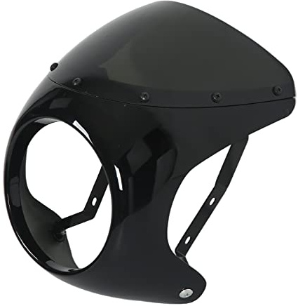 Carénage de phare de moto universel pour la plupart des motos avec phare rond (noir brillant)