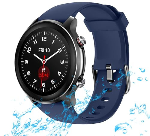 Smartwatch Herren Damen IP68 Wasserdicht Fitnessuhr Sportuhr, Bluetooth-Anrufe mit Herzfrequenz-Schlafmonitor 7 Tage Lange Akkulaufze Itmehrfach Sportmodi für IOS Android. Blau