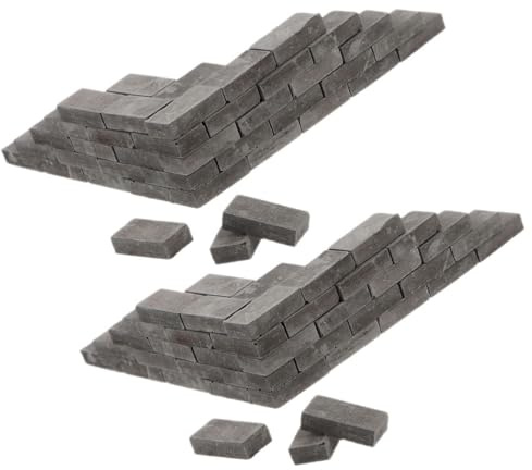 Toyvian 100 Stück Mini Ziegelsteine Aus Ton Für DIY Landschaftsgestaltung Miniatur Bausteine Für Puppenhaus Modellbau Und Kreative Dekorationen in Grau