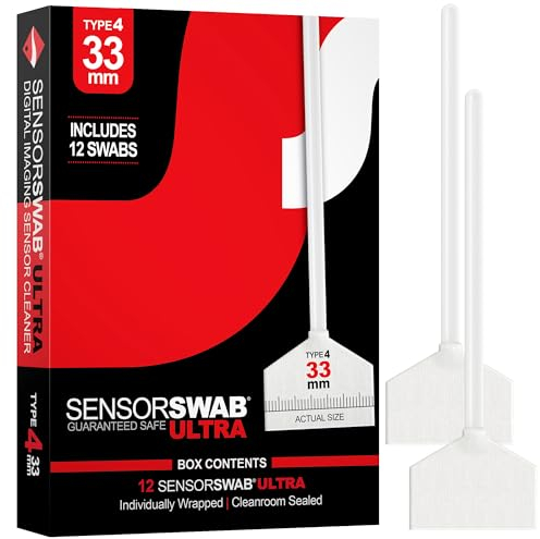 Photographic Solutions Sensor Swab Ultra 33 mm Tipo 4 Sensor de imagen digital limpiador hisopos para limpieza de cámaras de formato medio espejo o sin espejo. Sensor removedor de polvo y aceite