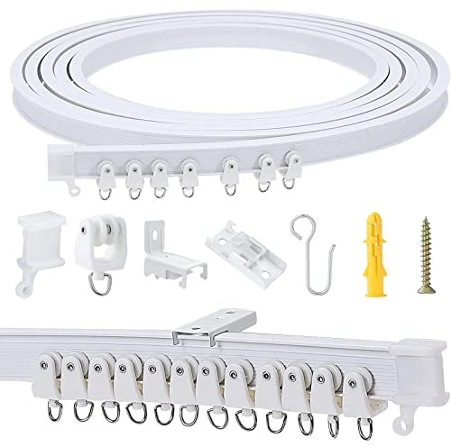 Manwetye 3 Meter flexible biegbare Deckenvorhangschiene, Raumteiler, Fensterbehandlung oder Bucht, Duschschiene, Anhänger, Wohnmobil, Vorhangschiene, Raumteiler, Krankenhausvorhangschienensystem