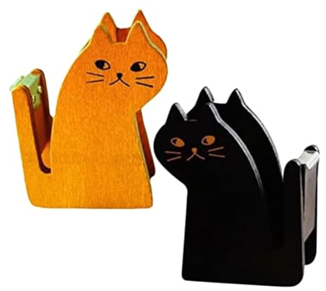 Desikixudy 2 StüCk Katzen-Klebebandhalter, Packband-Roller, Klebeband-Abroller, Klebebandabroller für Falsche Wimpern, Lustiger Klebebandabroller