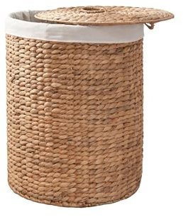Ludmilla Round Woven Wicker 96L Laundry Hamper with Lid
