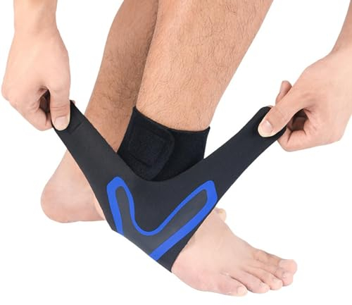 Neuleben Fusswickel, Restore - Plantarfasziitis Fußwickel, Plantarfasziitis Bandage, Sprunggelenkbandage Fussball, Knöchelbandage Fussball (Blue-1 pair,L(EU:42-45))