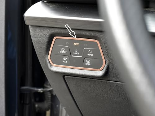 autoCOVR Abdeckung aus Stahl für Cupra.Leon/Formentor | Farbe COOPER Stil - Steuerschalter für die Rahmenbeleuchtung | 1 Stück Edelstahl V1 V2 VZ1 VZ2 VZ3 VZ5 VZ Veloz Edition Leon Tuning Zubehör