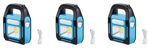 VENOAL Lot de 3 lanternes solaires rechargeables par USB COB LED pour camping, recharge pour appareil, lampe torche d'urgence étanche