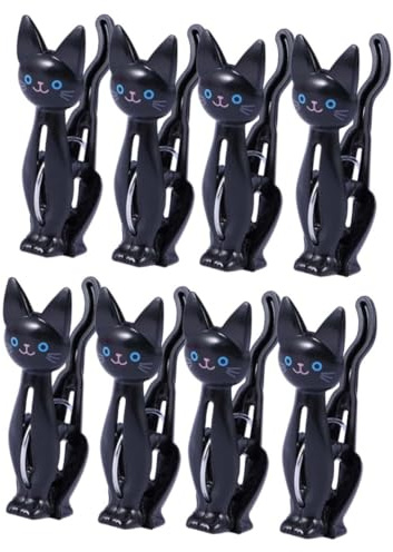 Beatifufu 2 Set di Mollette per Bucato A Forma di Gatto Luminose E Bellissime Facili da Usare Bastoncini Sigillanti per Asciugamani da Spiaggia per La Casa 4 Pezzi*2