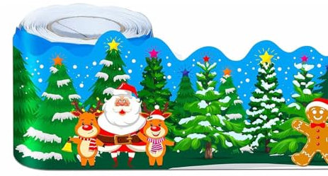 18 m lange Weihnachts-Pinnwand-Bordüre für Klassenzimmer, Dekoration, Kreidetafel, Bordüre für Schule, Pinnwand