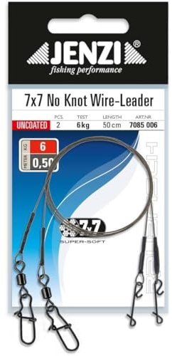 Jenzi 7x7 No-Knot Stahlvorfach 6kg,50cm