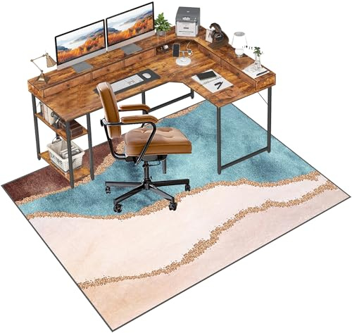 130 x 150 cm Bürostuhl Unterlage | Unterlage Schreibtischstuhl | Bodenschutzmatte für Hartböden | Gaming Teppich | Bürostuhlunterlage | Schreibtischstuhl Unterlage für Laminat | Bürostuhl Matte