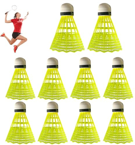10PACK Badminton Shuttlecocks,Nylon Badminton Shuttlecocks Birdies,Bedminton Shuttlecocks for Baseball/Softball Batting Training,for Indoor Outdoor Sports Hight Speed Training Badminton Balls