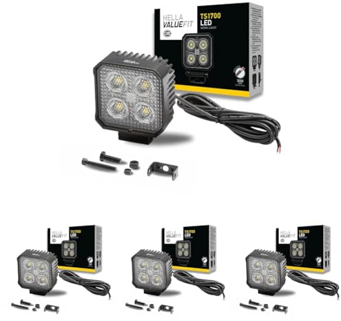 Hella Valuefit TS1700 LED Arbeitsscheinwerfer 12V, 24V 1700 Lumen Nahfeldausleuchtung starke Lichtleistung in kompaktem Design Offroad LED Scheinwerfer für Traktor Auto LKW ATV, 1GA 357 110-012