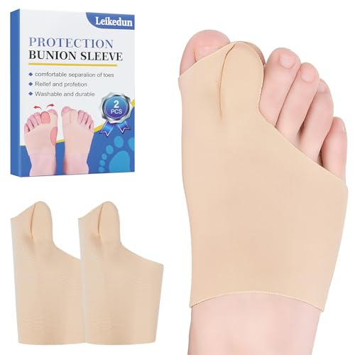 Hallux Valgus Korrektur Schutz Bandage, 2 Stück Zeh Bandage Korrektur für den Großen Zeh, Zehenspreizer Hallux Valgus mit Silikonpads für Ballenzeh und Hammerzehen, Wiederverwendbar und Waschbar