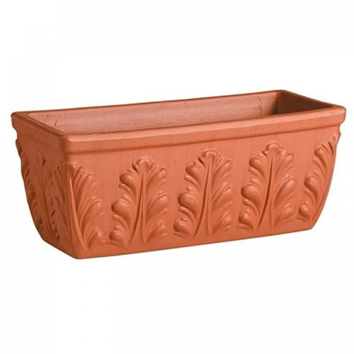 Generico Cassetta Roma in Terracotta 52x22x20 cm – Fioriera Artigianale Rettangolare per Piante e Fiori – Fatta a Mano in Italia – Ideale per Balconi, Terrazze e Giardini