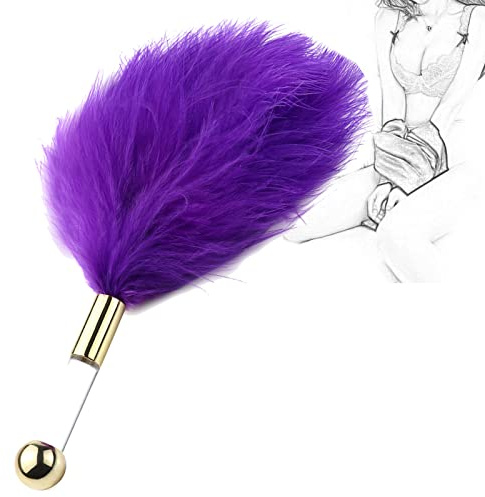 TRQOYTU Plume De Luxe Chatouilleur Fouet Sexe Érotique Flogger Amour Plume Clitoris Fouet Avec Poignée En Acrylique BDSM Bondage Fessée Slapper Paddle Flirt Chatouilleur Jouet Sexuel Pour Couples