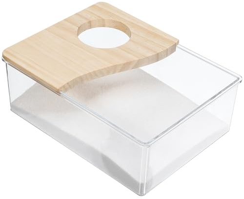 GANAZONO Sandbadewanne Haustierbadewanne mit Glatten Kanten aus Acryl Hamster Sandbad Zubehör für Chinchilla und Hamster für Kleinen Duschraum