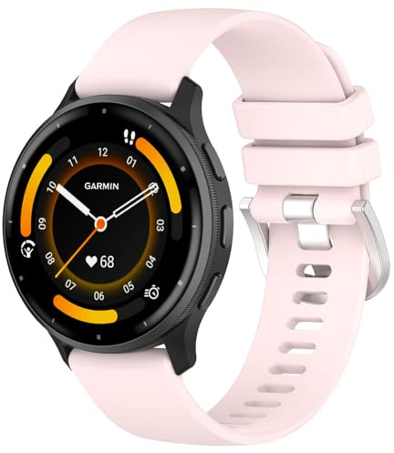 Silikon-Uhrenarmbänder, kompatibel mit Garmin Venu 3S/Venu 2S/Venu4, 41 mm Damen, 18 mm, Schnellverschluss, wasserdicht, Ersatzarmband, passend für Garmin Vivoactive 4S/Vivomove 3S Smartwatch (Schwarz