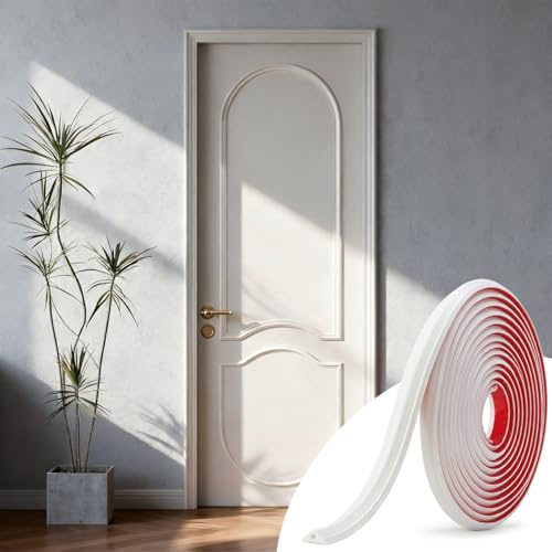 JSIWOTH Moulure Murale Autocollante 6,1m Flexible Blanc