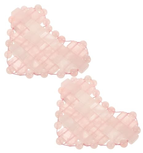 Herzförmige Quarz Augenmaske aus Kristallstein in Rosa, 1 Paar | Zarte Form, Kühle Anwendung, Einfache Optik, Lichtschutz, Schlafhilfe, Gesichtsmassage, für Augenpartie