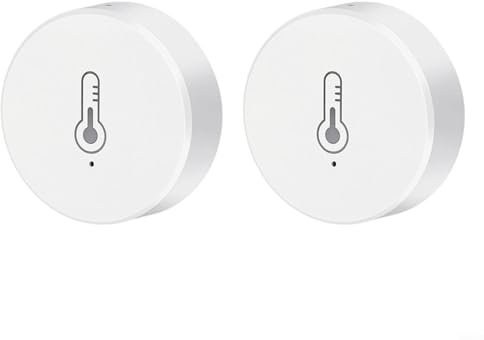 HEIBTENY Lot de 2 capteurs intelligents de température et d'humidité pour Tuya pour Zigbee 3.0, thermomètre hygromètre sans fil avec précision de température ± 0,3 °C et précision d'humidité relative