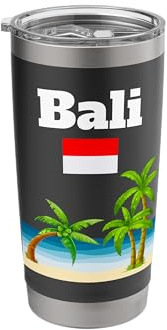 Bali Souvenir Indonesia Trip Beach Lover Indonesian Flag Stainless Steel Insulated Tumbler