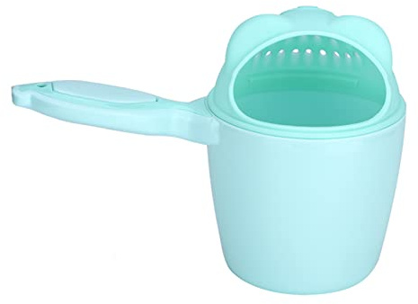 Cryfokt Niedlicher Baby-Shampoo-Becher, Abnehmbarer Griff, Einfaches Ausgießen, Spülen der Haare, Augenschutz, Waschen, Baden (GREEN)
