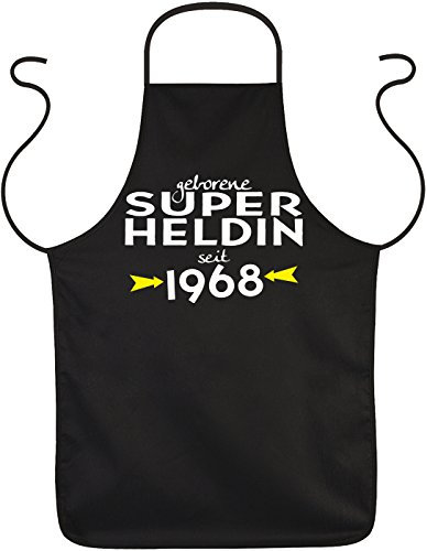 lustige Grillschürze 50 Geburtstag 50 Jahre Geschenk Grill Schürze Papa Kochschürze Latzschürze Partyschürze Küche Super Heldin seit 1968