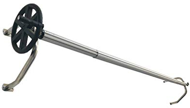 International Pool Protection Aufroller aus Edelstahl für Blasendecken, ausziehbar, für Pools bis zu 5,50 m Breite mit Rohr von 102 mm Durchmesser mit Wandhalterung