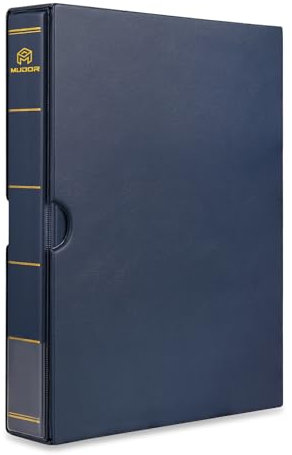 Empty Stamp Albums Stockbook for Professional Collectors, Classic Binder with Slipcase (Blue)