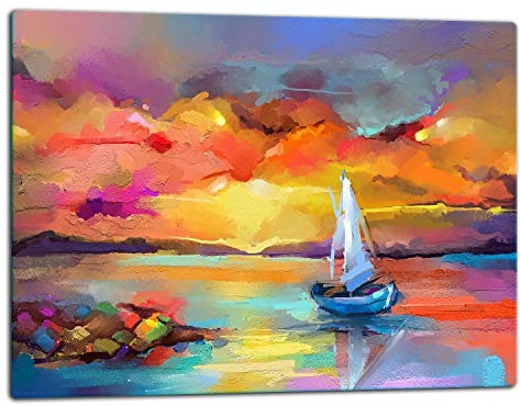 TMK ArtDeko – Schneidebrett Glas – Glasschneidebrett für die Küche 52x40 cm – Robust, Hygienisch & Rutschfest – Glas Schneidebrett – Zusätzliche Arbeitsfläche – Vielseitige Nutzung
