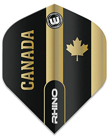 WINMAU Rhino Kanada Schwarz und Gold Flights - 1 Satz pro Packung (Insgesamt 3 Flüge)