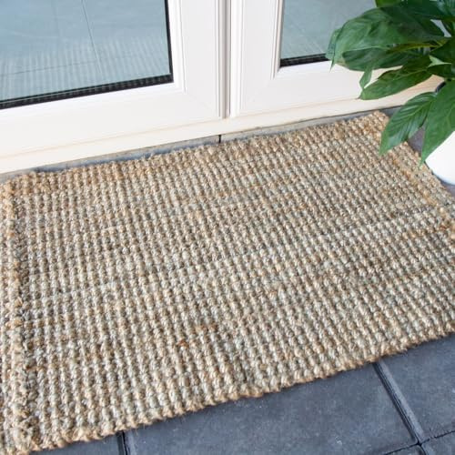 Durable Hardwearing Natural Boucle Jute Rug Dirt Trapper Versatile Woven Lounge Utility Kitchen Area Rugs 160cm x 230cm