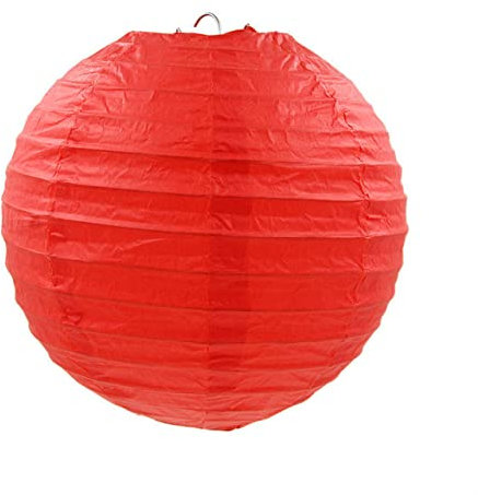 1 STÜCK 10-40 cm China Papierlaternen Festival Liefert Kinder Geburtstag Hochzeit Dekoration Dekor Geschenk Handwerk DIY Lampion Laterne-Rot, 30 cm (12 Zoll)
